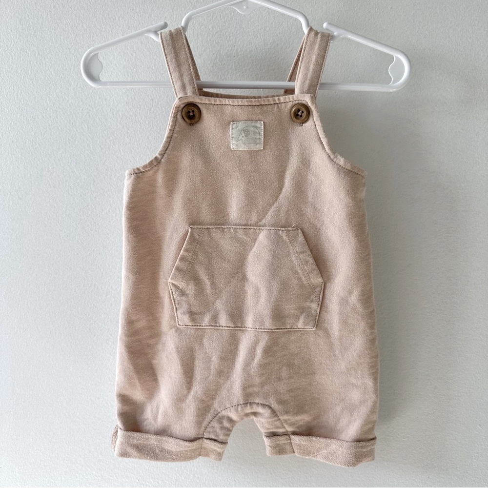 Rabbit + Bear Tan Overalls - Size 6M